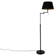 Inteligentná stojaca lampa čierna s čiernym tienidlom vrátane Wifi A60 - Ladas Deluxe