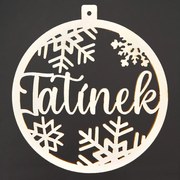 AMADEA Drevená ozdoba koliesko - Otecko, 6 cm, český výrobok