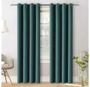 Zatemňovací záves VELVET 140x250 cm, tyrkysový Zavesenie: Kovové krúžky