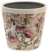 Keramický obal na kvetináč s ružami Rosien - Ø15*14 cm