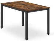 Čierny jedálenský stôl s doskou v dekore rustikálna hnedá TESSA 120x60 cm