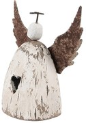 Dekorácia drevená figúrka anjel so srdiečkom Angel Rustic S - 11*5*11 cm