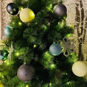 DECOLED Plastová guľa, 10 cm, sivá, 6x trblietka