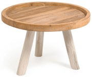Okrúhly konferenčný stolík z tíkového dreva v prírodnej farbe ø 55 cm Glenda – Kave Home