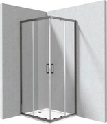 Deante Obdĺžnikový sprchový kút Funkia Evo 80x90 cm - KYCPD089P, titán mat + sprchová vanička biela