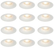 Sada 12 vstavaných bodových svetiel bielych GU10 50 mm - Gijs