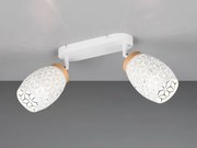 Stropnénástenné osvetlenie Bidar, biely kov/drevo%