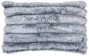 Šedý plyšový mäkučký rebrovaný vankúš Soft Rabbi - 30*15*50cm