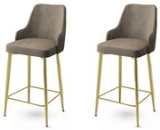 Súprava barových stoličiek Enox Cappuccino and Gold, 2 ks, 2 ks