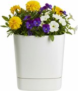 Plastový květináč s podmiskou Cubi 25x25 cm - výber z 5 prevedení