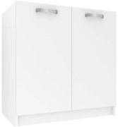 Kuchynská skrinka Belini drezová 80 cm biely mat bez pracovnej dosky TOR SDZ80/0/WT/WT/0/U