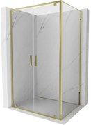 Mexen Exo, výklopný sprchový kút 80 x 70 cm, číre sklo, zlatá, 8182-080-070-50-00