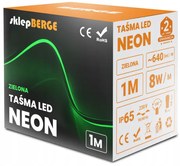 ECOLIGHT LED pásik NEON - 230V - 1m - 8W/m - IP68 - vodotesný - zelená