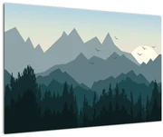 Obraz - Hory pohľadom grafika (90x60 cm)