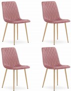 Set 4 kresiel TURIN - ružový zamat