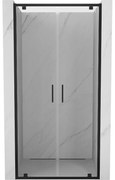 Mexen Exo, dvojité krídlové sprchové dvere 80x200 cm, 6mm číre sklo, čierny profil, 8182-080-000-70-00