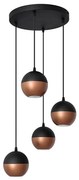 LED Luster na lanku MIDWAY 4xGU10/4,8W/230V čierna/medená