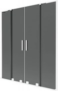 Mexen Velar L Duo, 2-krídlová posuvná vaňová zástena 150 x 150 cm, 8mm šedé sklo, biela matná, 896-150-003-42-20