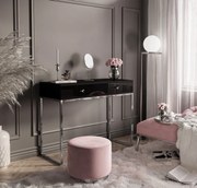 KONZOLA EDWARD ČIERNA LESKLÁ / CHRÓMOVÝ PODSTAVEC KRYŠTÁL