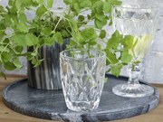 Pohárik zo silnejšieho skla s dekorom Diamond cut - Ø8*10 cm