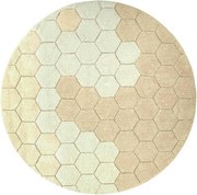 Detský kusový koberec Honeycomb Golden kruh, 140x140, žltá, detská izba, Lorena Canals