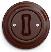 Kliklap - Retro krížový vypínač s rámčekom č. 7 hnedý