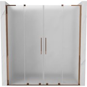 Mexen Velar L Duo, posuvné sprchové dvere do otvoru 170 cm, 8mm sklo námraza, ružové zlato, 871-170-003-32-60