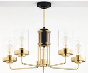 Jupiter 2088 - Luster na tyči RAMIREZ 5xE27/15W/230V zlatá/čierna