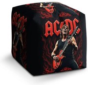 Taburet Cube AC/DC gitarista, čierna