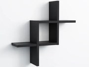 Nástenný regál/polica Geometry, čierny%