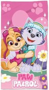 Dievčenská plážová osuška Paw Patrol - Tlapková patrola - motív Skye a Everest - 100% bavlna - 70 x 140 cm