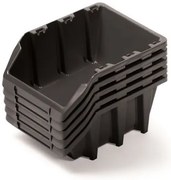 Sada 5 úložných boxov po 19,8 × 11,8 × 8,4 cm, čierna