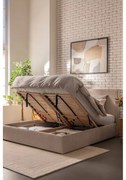 Čalúnená dvojlôžková posteľ taupe s úložným priestorom s roštom 180x200 cm Thessa Pillow – Bonami Selection
