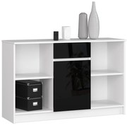 Komoda Briar  (biela + čierny lesk). Akcia -20%. Vlastná spoľahlivá doprava až k Vám domov. 1069871