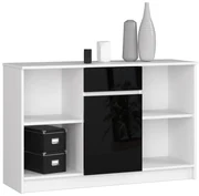 Komoda Briar  (biela + čierny lesk). Akcia -20%. Vlastná spoľahlivá doprava až k Vám domov. 1069871
