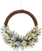 Snehová zimná vence s teplými LED svetlami