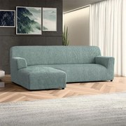Bielastické poťahy COSTINA mätová sedačka s otomanom vľavo (š. 170 - 300 cm)