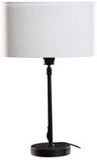Stolová lampa čierna s oválnym ľanovým tienidlom bielym 35 cm - Parte