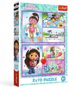 34438 TREFL Detské puzzle 2v1 - Gábinin kúzelný domček - 2x70dielikov