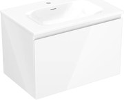 Mexen Orio, kúpeľňová skrinka 70 cm s umývadlom Vela, 1 zásuvka, biela lesklá, 91A10-07047-1-BF00-W23M00