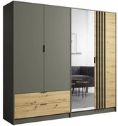 Skriňa Rimini 4d2s Šedá/Dub Artisan