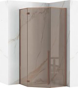Rea Diamond, päťuholníkový sprchový kút 90 x 90 cm, 6mm šedé sklo, medená matná, REA-K6966