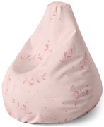 Sedací vak Pear ružové lístky - detský, ružová