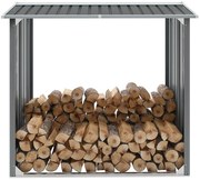 Záhradná kôlňa na drevo z pozinkovanej ocele 172x91x154 cm sivá