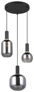 Čierne závesné svietidlo so skleneným tienidlom Diva – Trio
