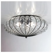 SIRU - Stropné svietidlo ACCADEMIA 3xE27/60W/230V číra/čierna benátske sklo