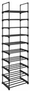 Stohovateľný regál na topánky TUBE, 10 políc, 45x30x174cm, čierna SongmicsHome