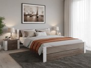 Posteľ IKAROS DOUBLE 120 x 200 cm, biela/dub hľuzovka Rošt: S lamelovým roštom, Matrac: Matrac DELUXE 10 cm