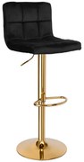 Barová stolička ARAKO zamatová, zlatá / čierna