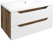 Sapho Sapho, WAVE umývadlová skrinka 79,7x45x47,8cm, biela/dub collingwood, WA080-3019